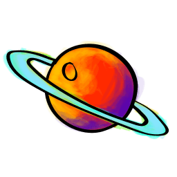 Decorative element. Illustration of Saturn.