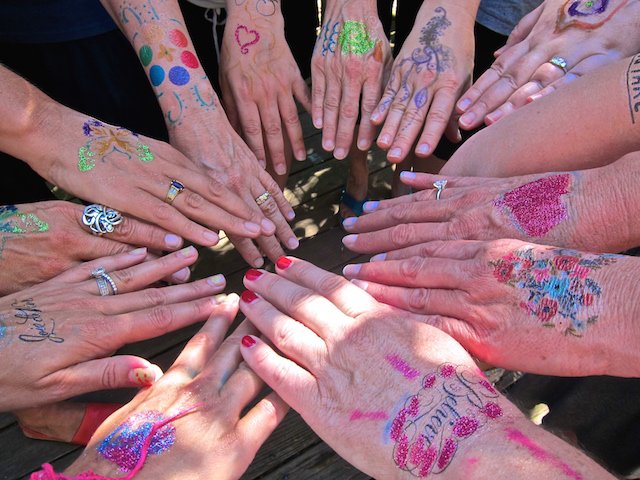 decorated hands